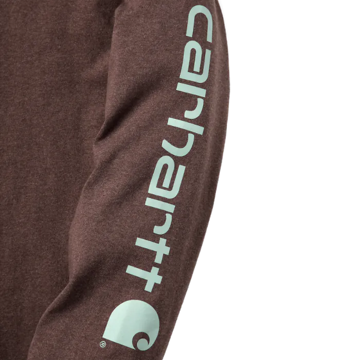 Carhartt T-shirt met lange mouwen EK231 | mouwlogo | bruin