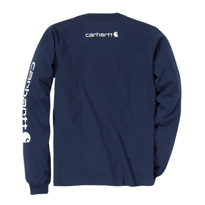Carhartt T-shirt met lange mouwen EK231 | mouwlogo | navy