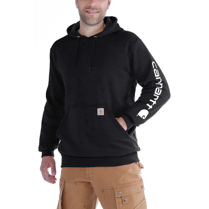 Carhartt Sweater K288 | capuchon & mouwlogo | zwart