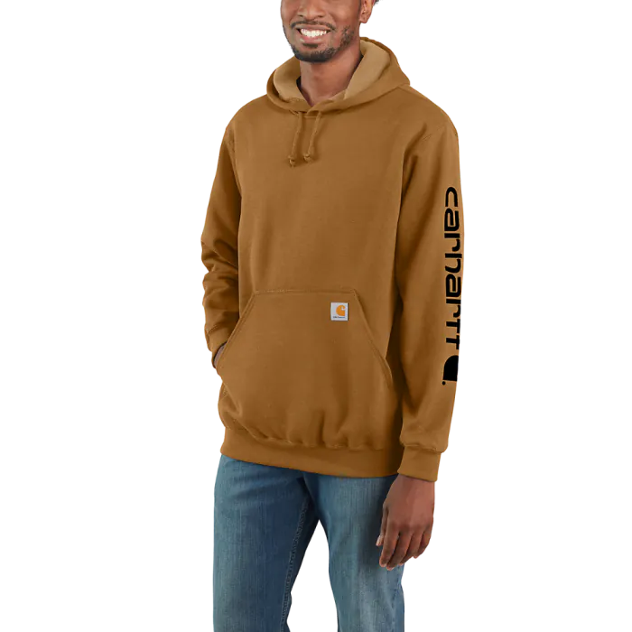 Carhartt Sweater K288 | capuchon & mouwlogo | kastanjebruin