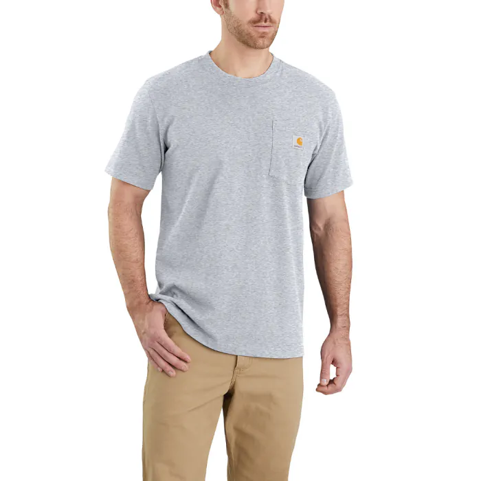 Carhartt T-shirt 103296 | met borstzakje | lichtgrijs