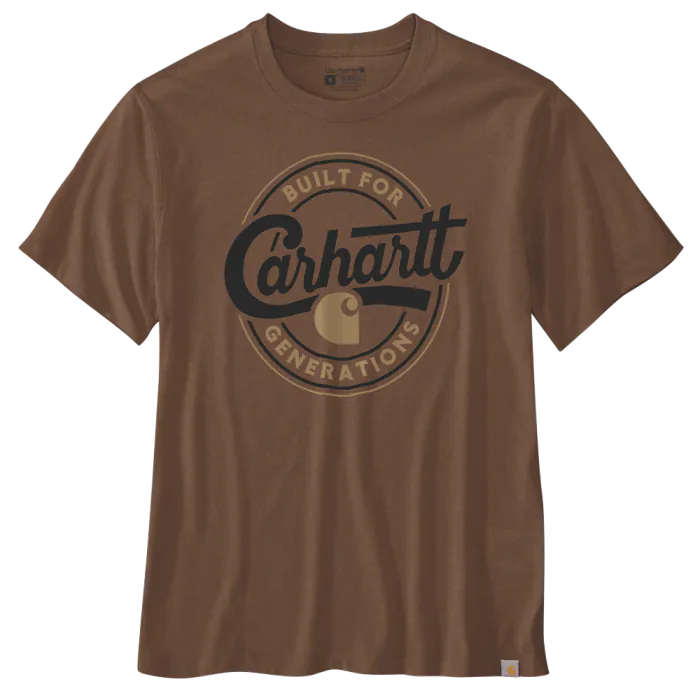 Carhartt T-shirt 107049 | met rond borstlogo | bruin