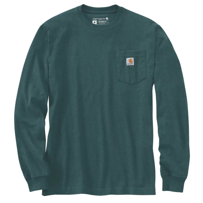Carhartt T-shirt met lange mouwen 107260 | blauw/groen