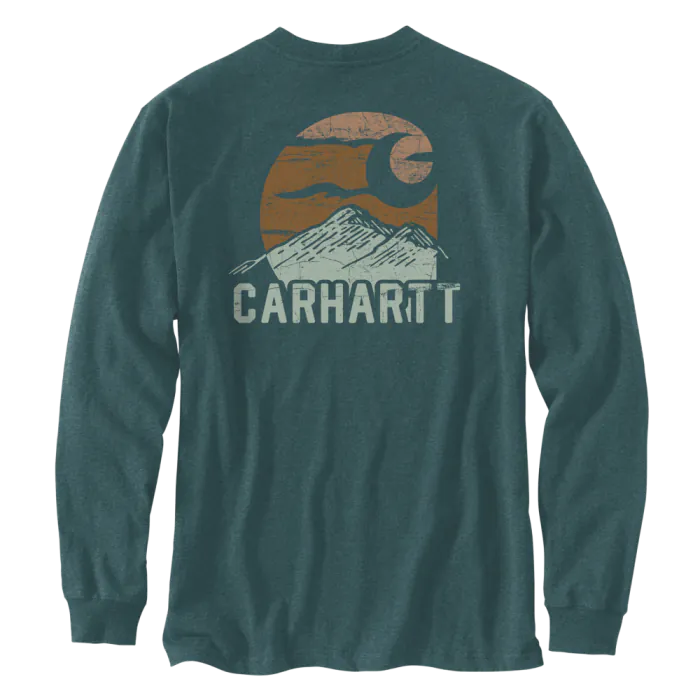 Carhartt T-shirt met lange mouwen 107260 | blauw/groen