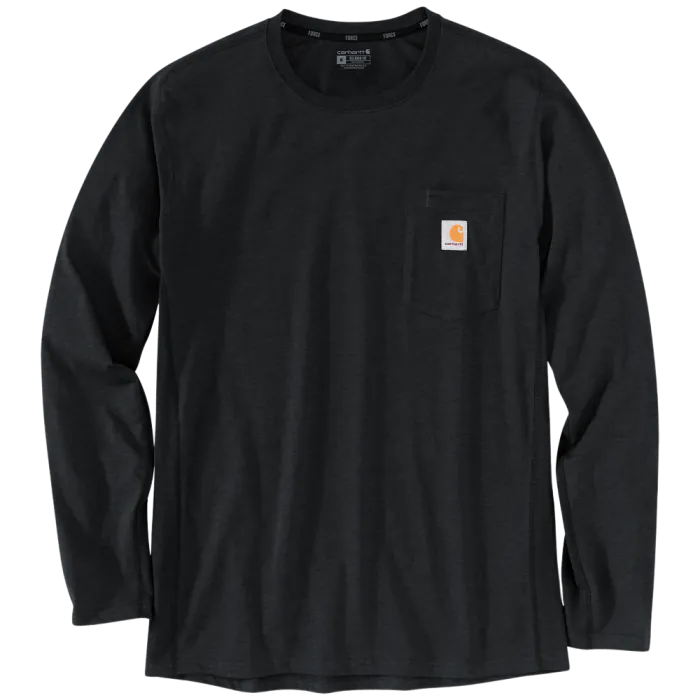 Carhartt T-shirt met lange mouw 104617 | borstzakje | zwart