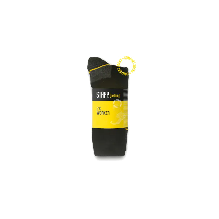 STAPP Werksokken Yellow Worker | zwart | 2 paar