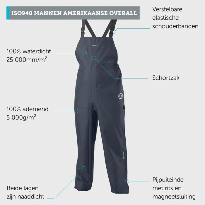 Betacraft Amerikaanse Overall ISO940 | zwart/mos