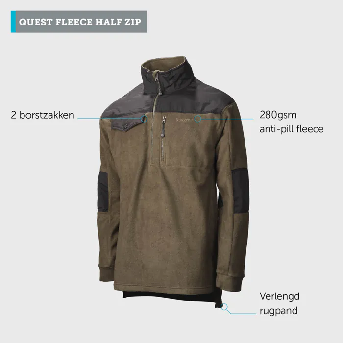 Betacraft Quest Fleece Half Zip Top | Trui | olijfgroen