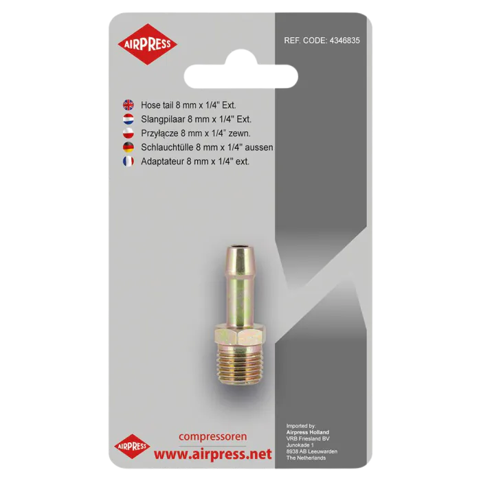 Messing slangpilaar, slangkoppeling, 5 stuks OD slangpilaar M3 M4 M5 M6 M8 M10 metrische buitendraad messing pijpfitting koppeling connector adapter 3 mm - 10 mm (maat: M8x1 tot 6 mm) (maat: M10x1,25