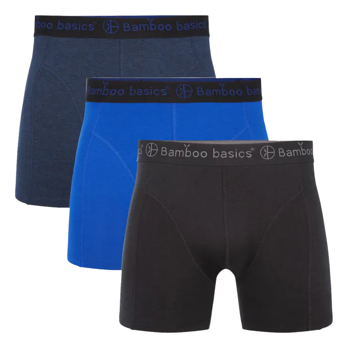 Bamboo Basics Boxershorts | Zwart/Navy/Blauw | 3 stuks