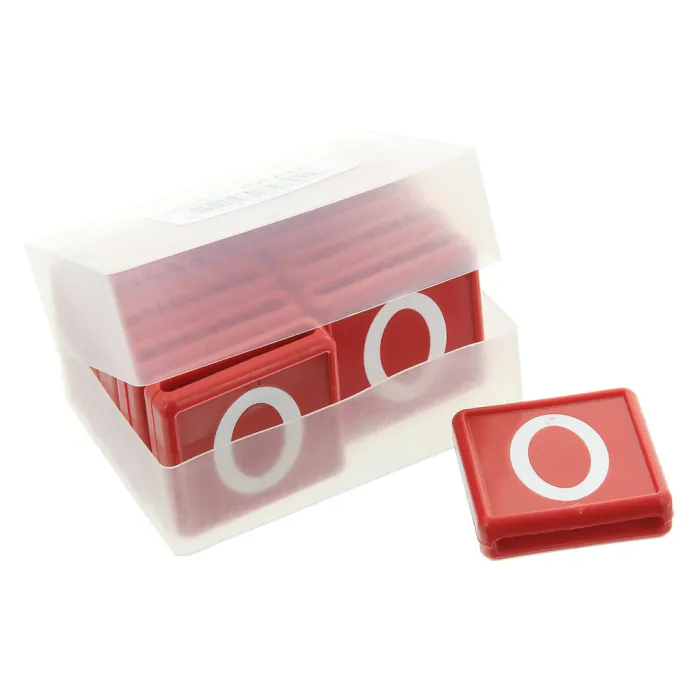 Schuifnummers rood/wit tbv koehalsband | 10 stuks