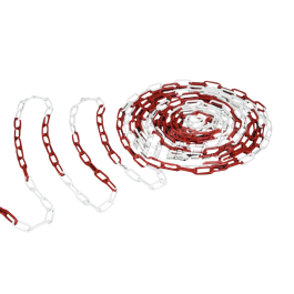 Afsluitketting rood wit metaal 2 meter - stalen schakels 5