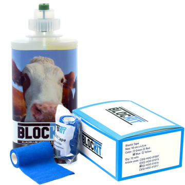 12x Blockit 210ml klauwlijm + 8 dozen Blockit klauwtape blauw