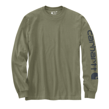 Carhartt T-shirt lange mouwen EK231 | mouwlogo | olijfgroen
