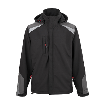 4WORK Softshell jas Valencia | waterdicht | reflectie | zwart