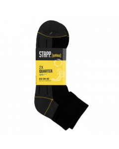 STAPP Werksokken Yellow Quarter coolmax | zwart | 2 paar