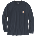 Carhartt T-shirt met lange mouw 104617 | borstzakje | navy