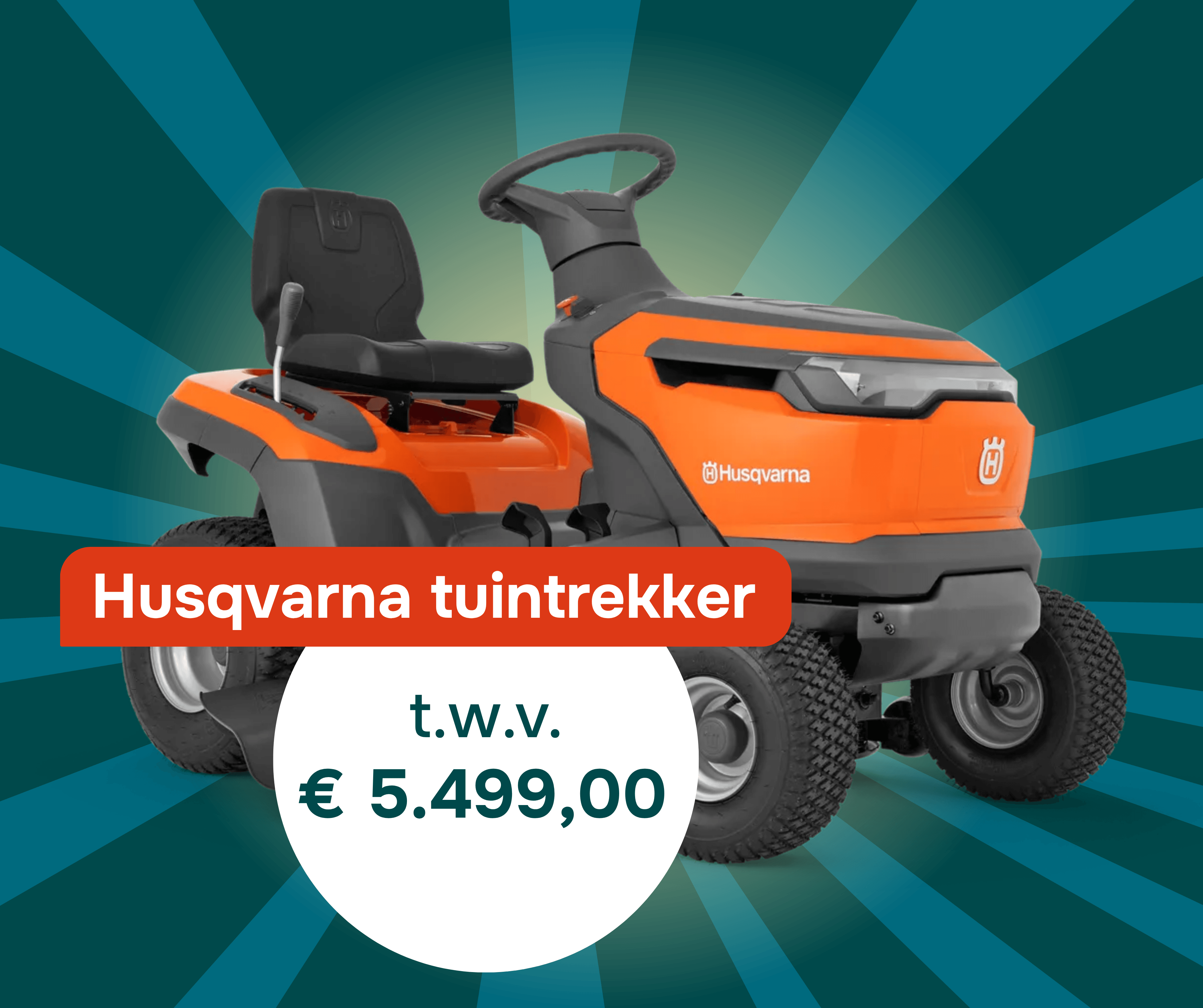 De hoofdprijs: Husqvarna tuintrekker! De hoofdprijs: Husqvarna tuintrekker!